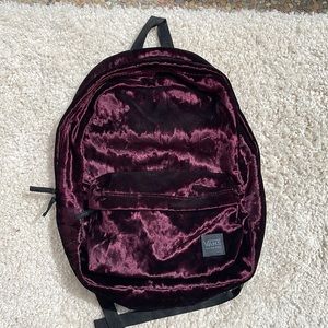 Maroon velvet Vans backpack. Never used.